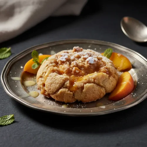 Beautiful plated Small-Batch Peach Cobbler Cookies