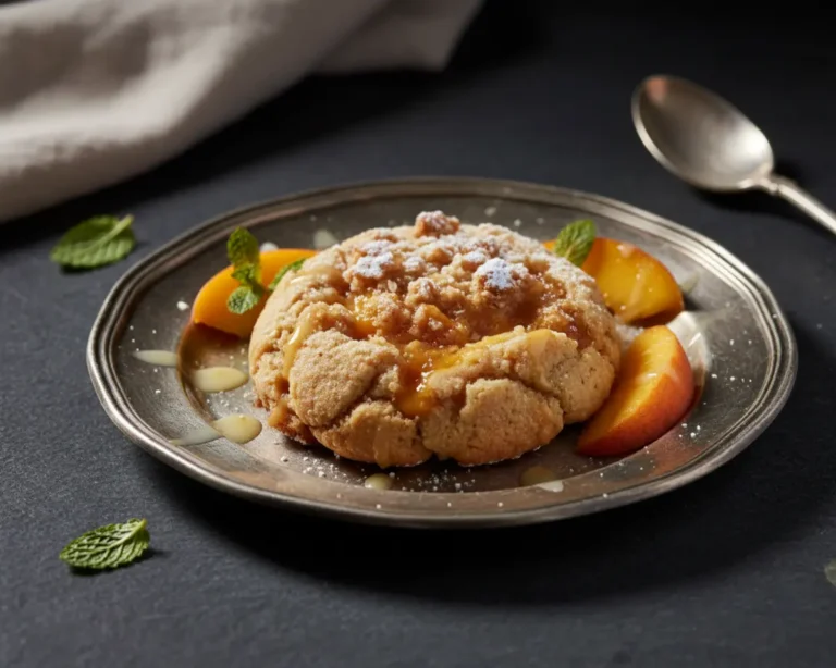 Beautiful plated Small-Batch Peach Cobbler Cookies