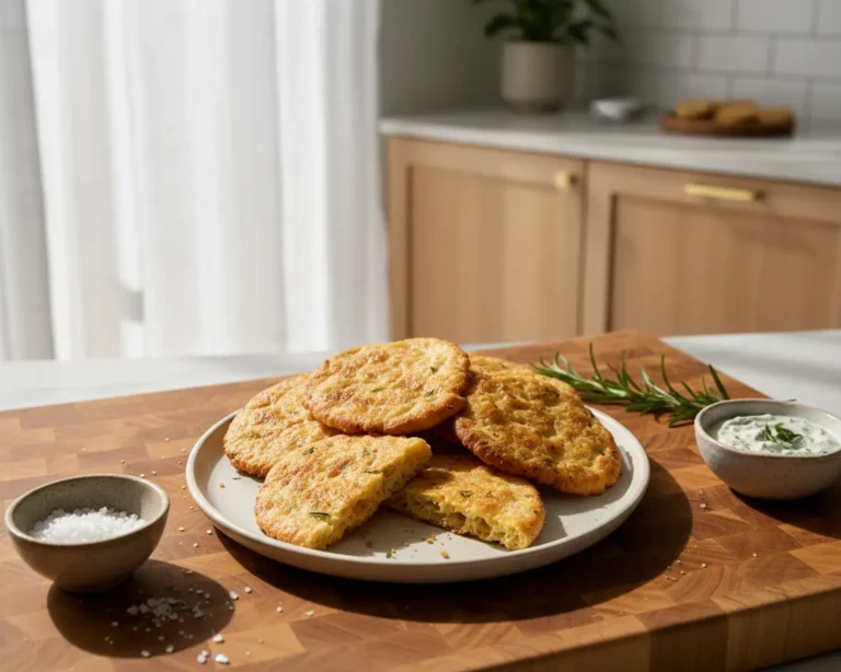 Beautiful plated Sourdough Discard Crackers