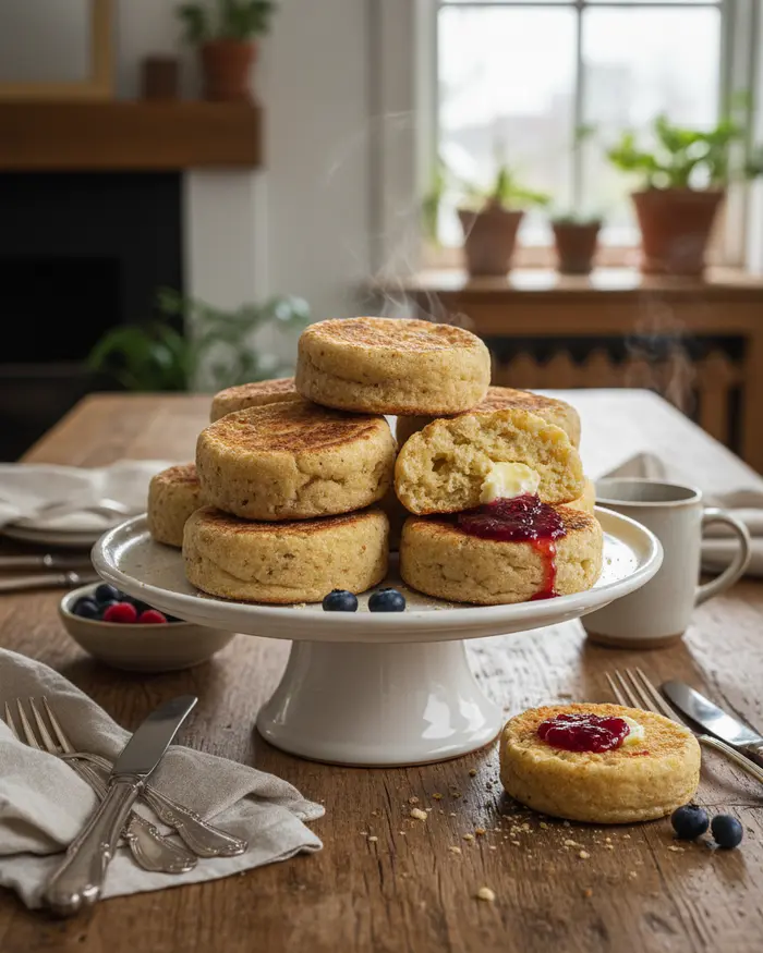 Sourdough English Muffins Recipe 4 final plated dish