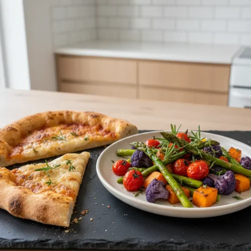 Beautiful plated Sourdough Pizza Dough