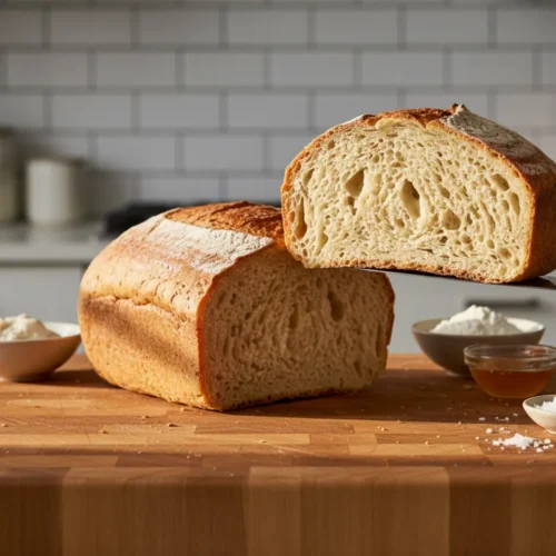 Beautiful plated Sourdough Sandwich Bread
