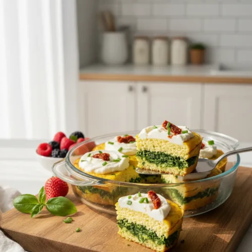 Beautiful plated Spinach Egg Muffins
