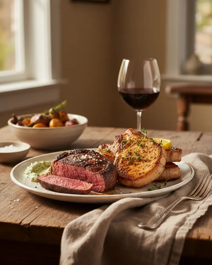 Steaks & Chops 3 Steaks & Chops serving suggestion