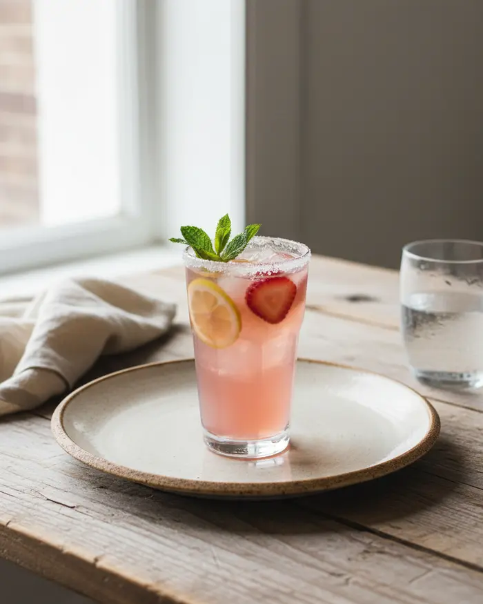 Strawberry Lemonade Mocktail Recipe 4 final plated dish