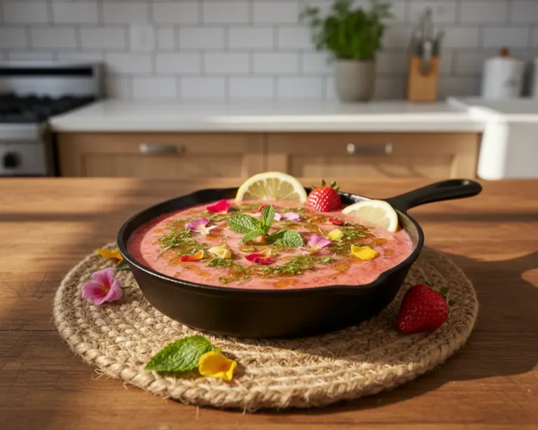 Beautiful plated Strawberry Lemonade Mocktail