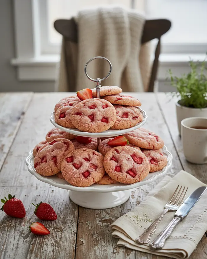 Strawberry Sugar Cookies Recipe 4 final plated dish