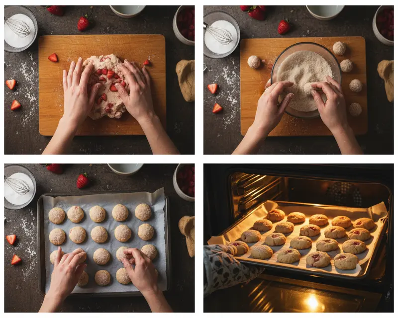Strawberry Sugar Cookies Recipe 3 cooking process