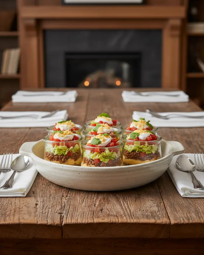 Easy Taco Dip Cups Recipe 4 final plated dish