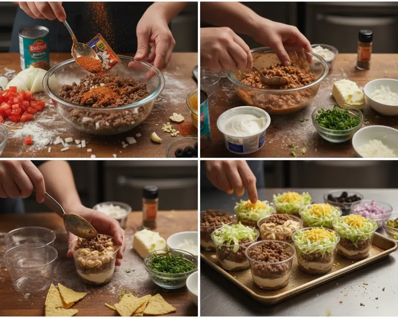 Easy Taco Dip Cups Recipe 3 cooking process