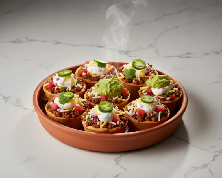 Beautiful plated Taco Dip Cups