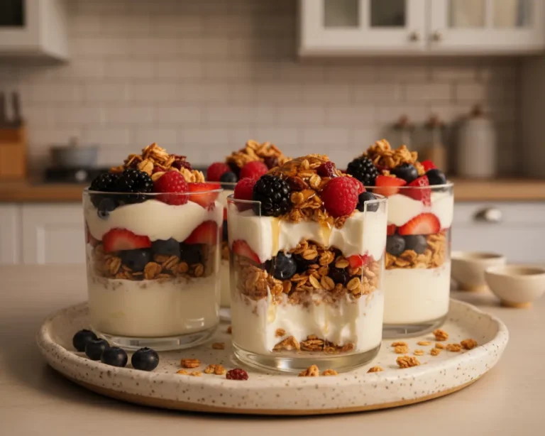 Beautiful plated Yogurt Parfait Cups