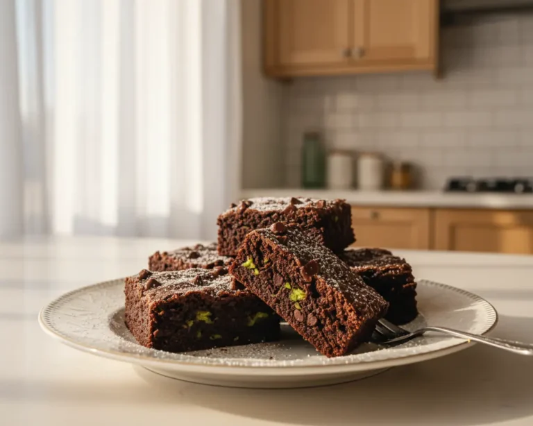 Beautiful plated Zucchini Brownies