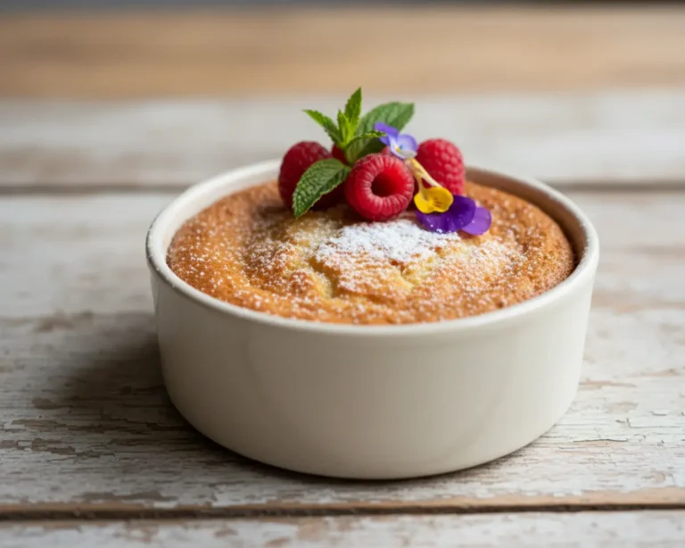Beautiful plated 4-ingredient yogurt cake
