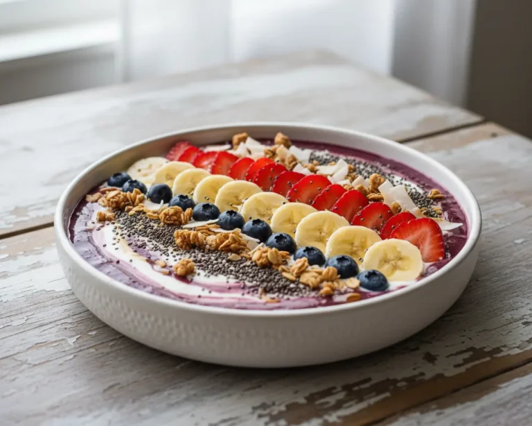 Beautiful plated Acai Berry Smoothie Bowl
