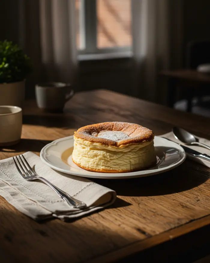 Air Fryer Japanese Cheesecake 4 final plated dish