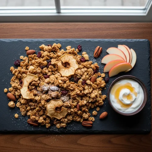 Beautiful plated Apple Cinnamon Granola