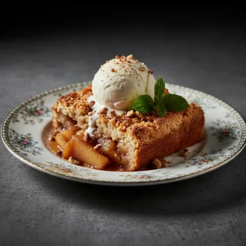 Beautiful plated Apple Cobbler
