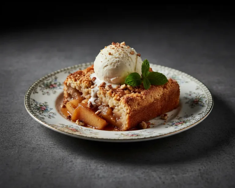 Beautiful plated Apple Cobbler