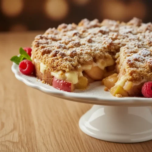 Beautiful plated Apple Crumble