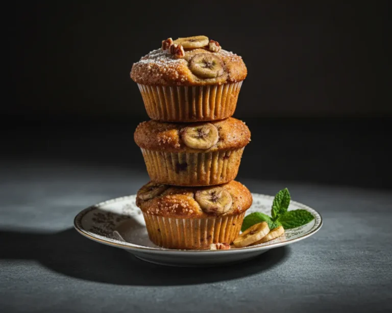 Beautiful plated banana muffins