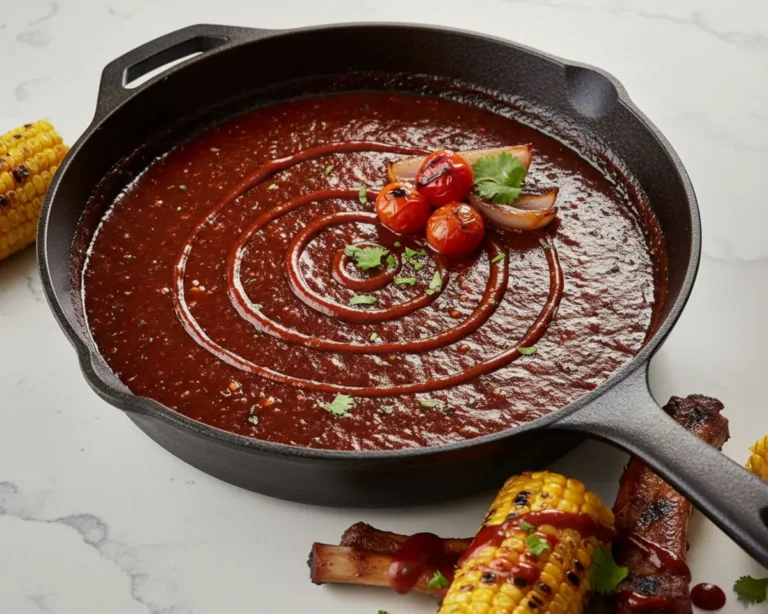 Beautiful plated BBQ Sauce from Scratch