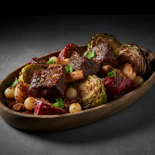 Beautiful plated beef and cabbage recipe