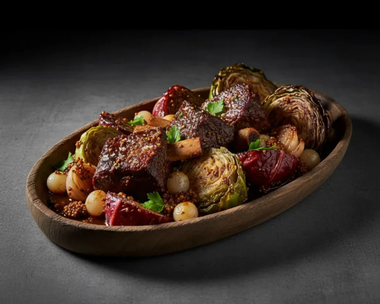 Beautiful plated beef and cabbage recipe