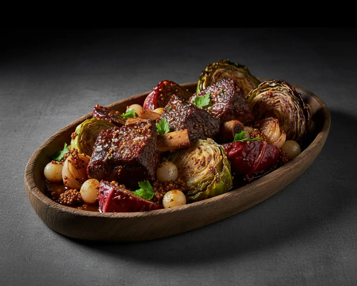 Beautiful plated beef and cabbage recipe