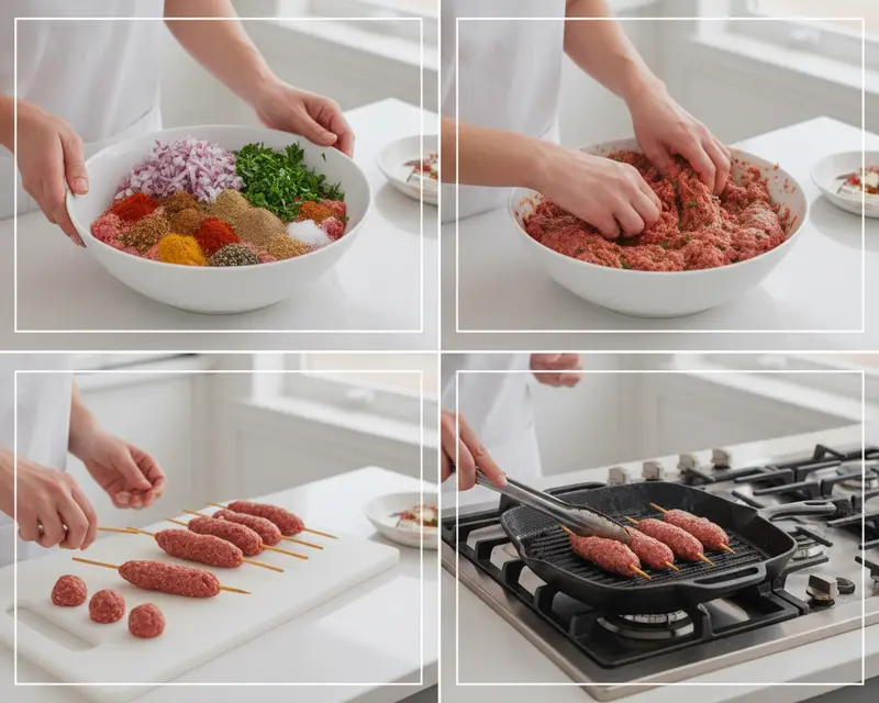 Beef Kofta 3 cooking process