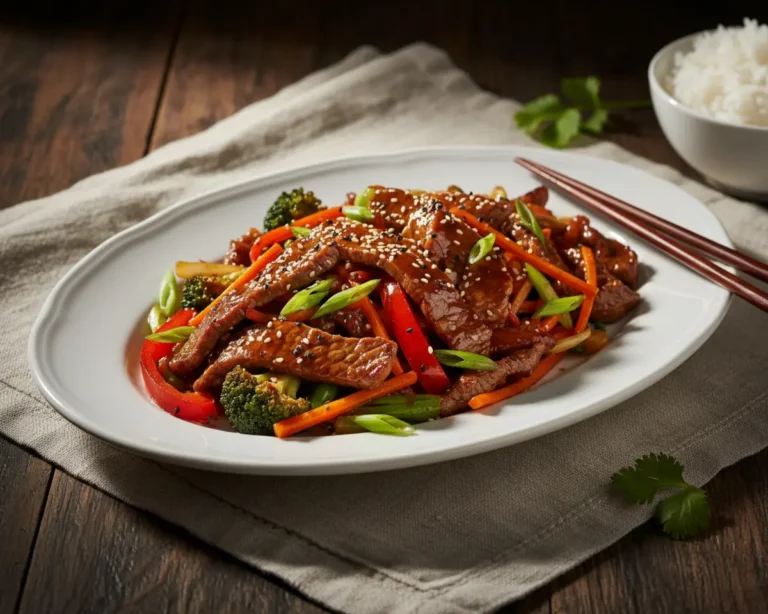 Beautiful plated Beef Stir Fry