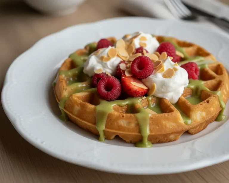 Beautiful plated Belgian Waffle Batter