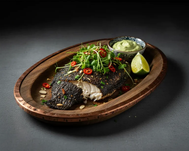 Beautiful plated Blackened Tilapia