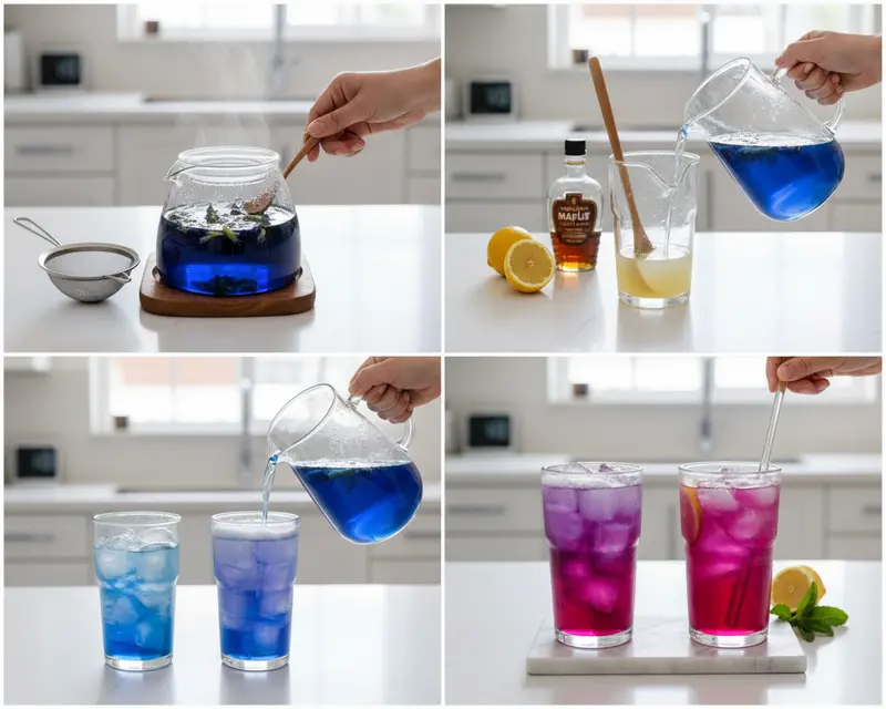 Butterfly Pea Flower Lemonade 3 cooking process
