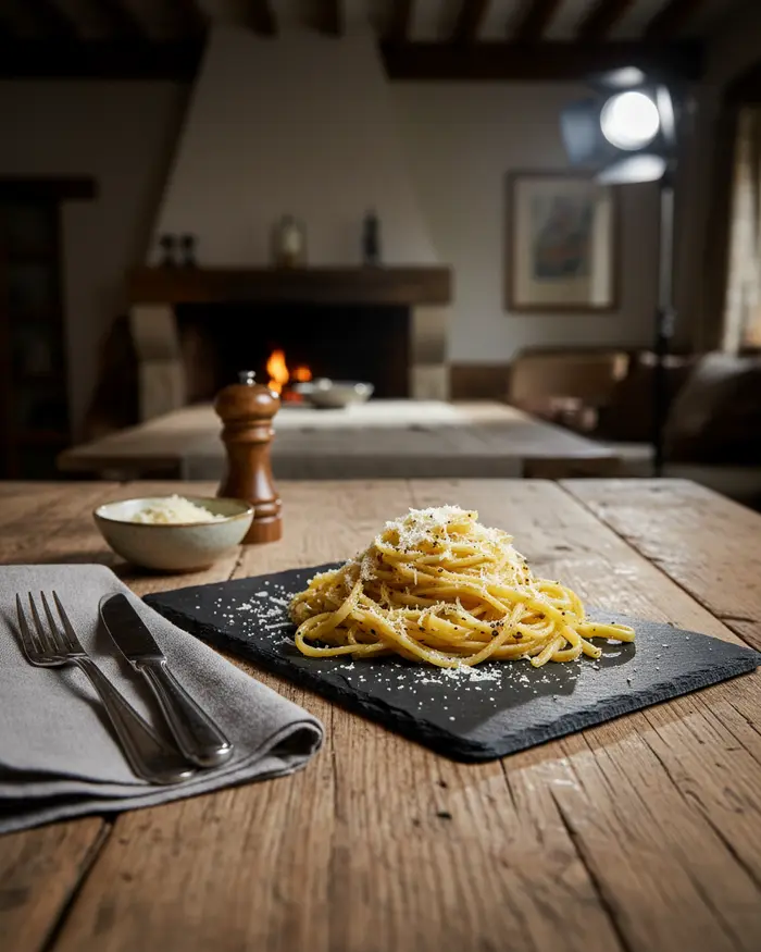 Easy Authentic Cacio e Pepe 4 final plated dish