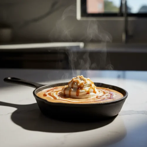 Beautiful plated Caramel Latte