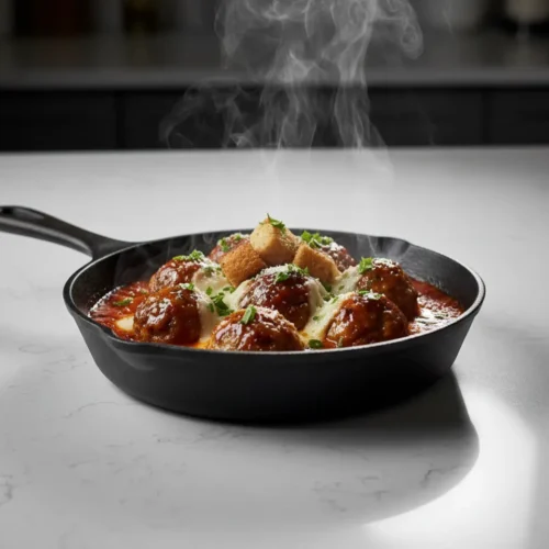 Beautiful plated Chicken Meatballs