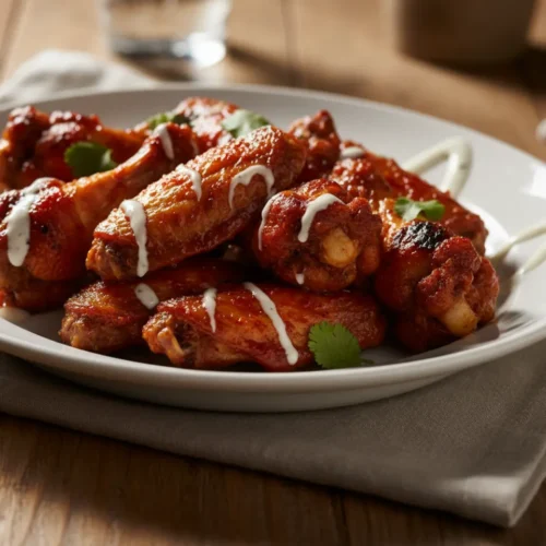 Beautiful plated Chicken Wing Marinade