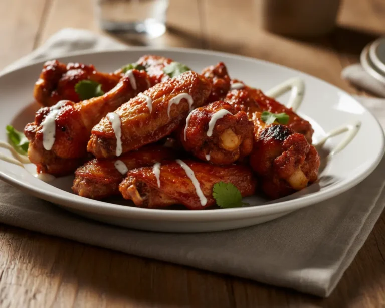 Beautiful plated Chicken Wing Marinade
