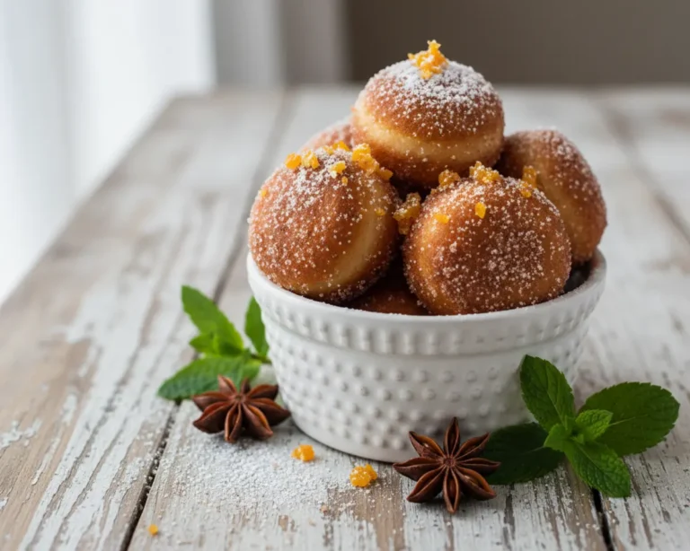 Beautiful plated Cinnamon Sugar Donut Holes