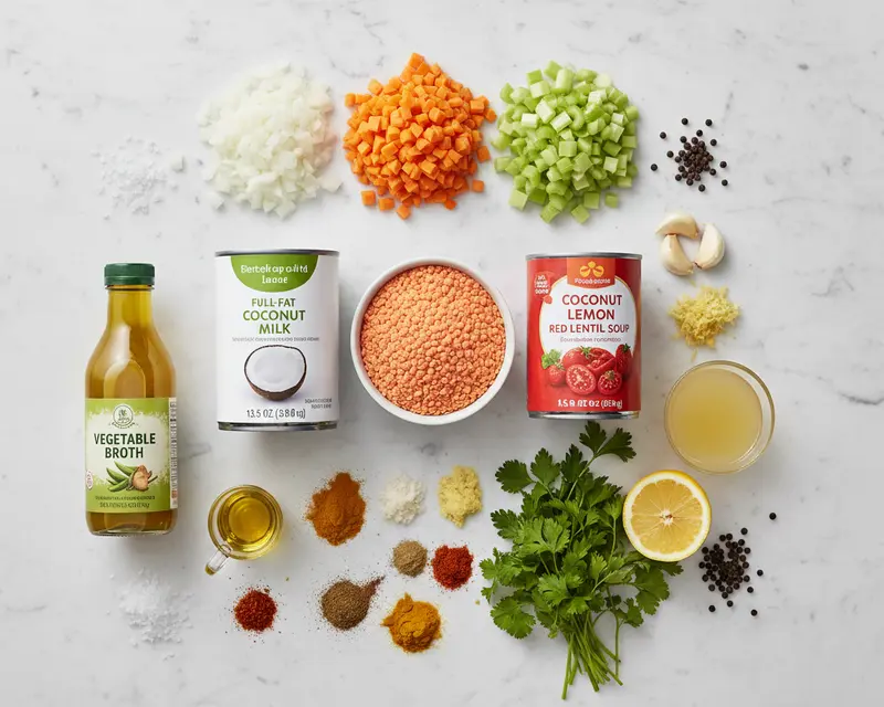 Coconut Lemon Red Lentil Soup 2 ingredients