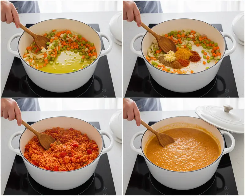Coconut Lemon Red Lentil Soup 3 cooking process