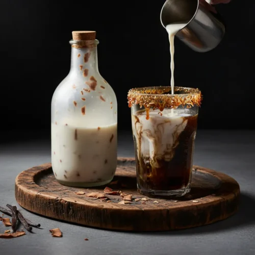 Beautiful plated coconut syrup for dirty soda