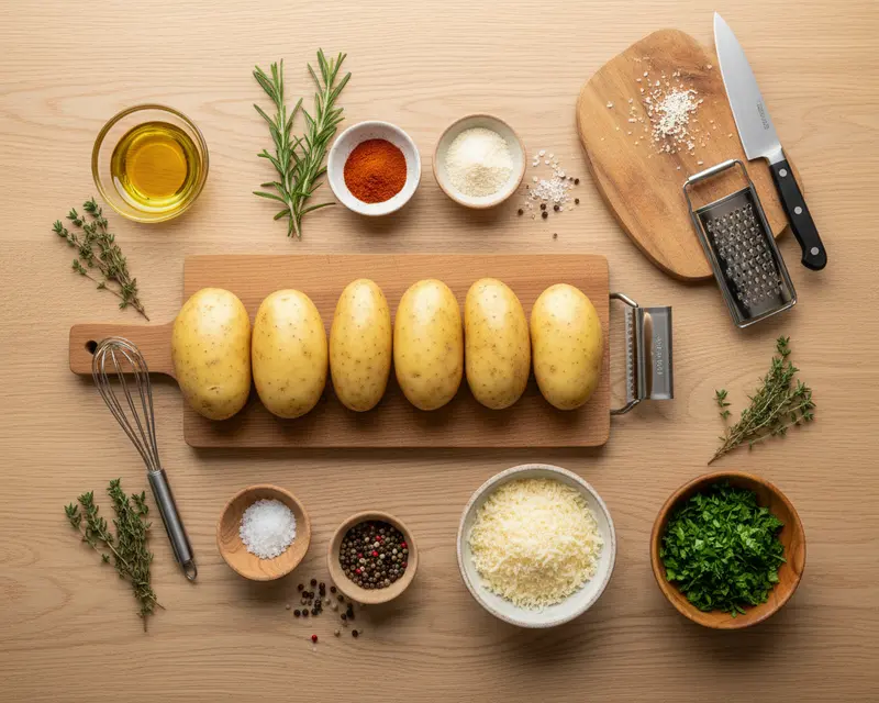 Crispy Parmesan Accordion Potatoes 2 ingredients
