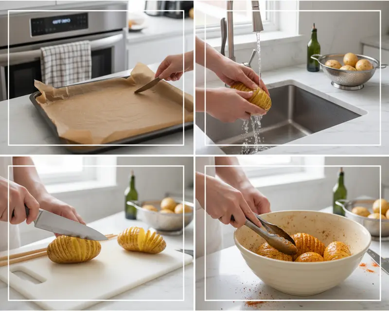 Crispy Parmesan Accordion Potatoes 3 cooking process