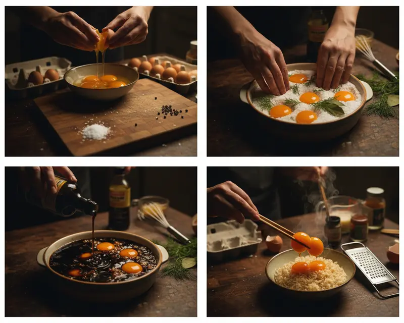 Cured Egg Yolk Recipe Soy Sauce 3 cooking process
