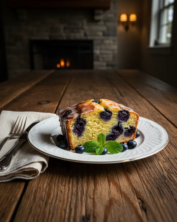 Greek Yogurt Lemon Blueberry Loaf 4 final plated dish