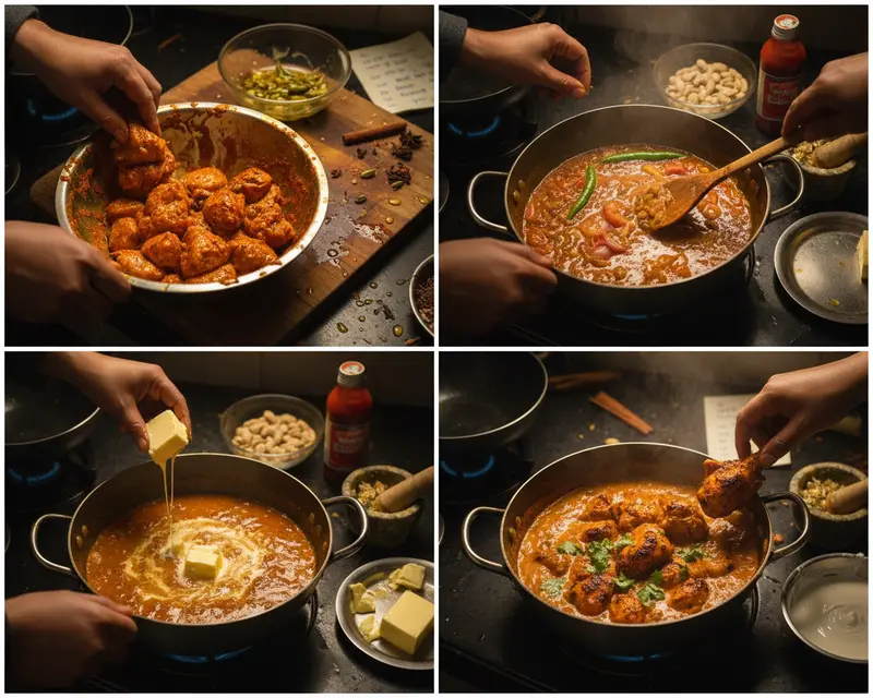 Easy Indian Butter Chicken 3 cooking process