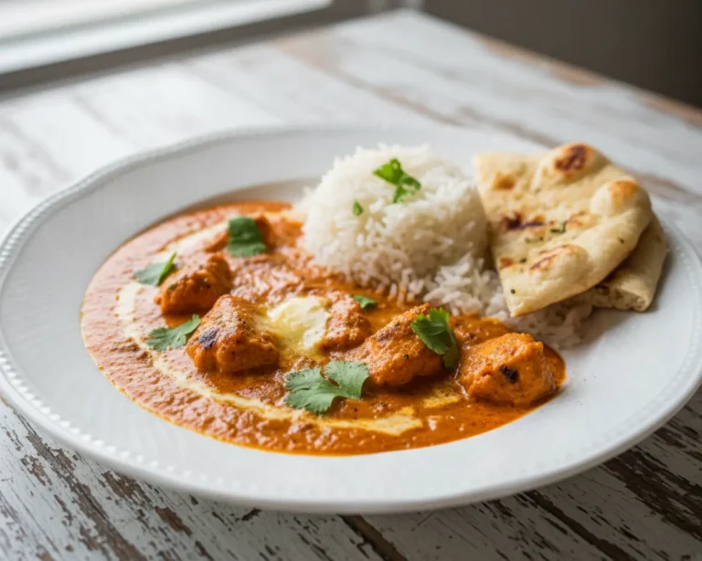 Beautiful plated Indian Butter Chicken