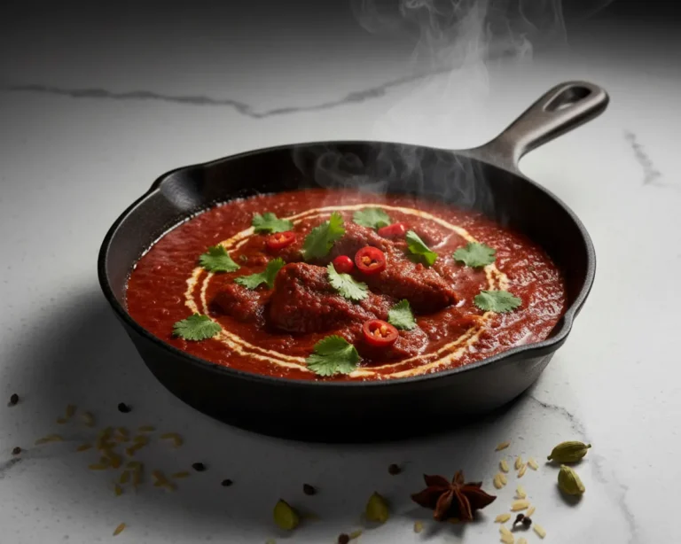 Beautiful plated Indian Lamb Curry